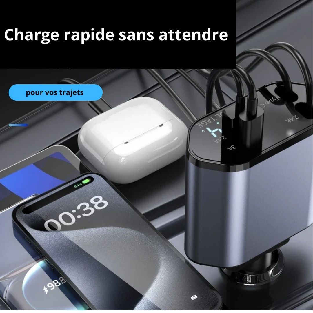 Support de téléphone voiture - câble USB